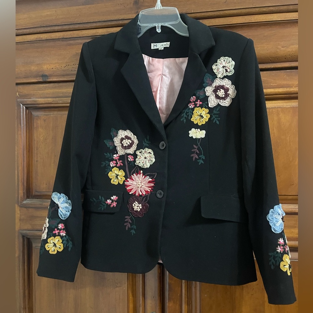 MK Solo Y2K Vintage Embroidered Floral Blazer Jacket